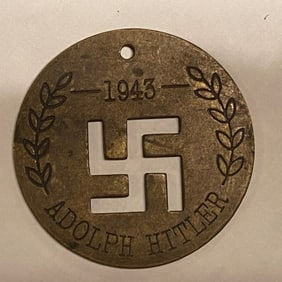 World War 2 German 1943 Adolph Hitler Birthday Medallion