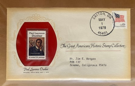 Paul Lawrence Dunbar 1978 Stamp and First Day Cover
