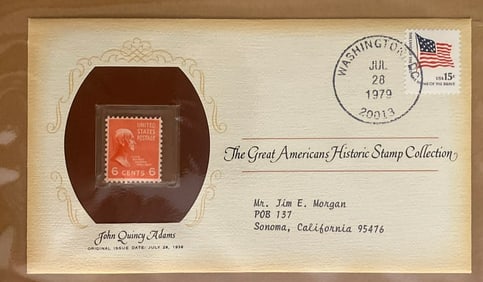 John Quincy Adams 1978 Stamp and First Day Cover