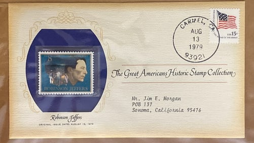 Robinson Jeffers 1978 Stamp and First Day Cover