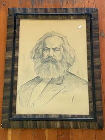 Karl Marx 1930's Drawing from SF Communist Party Headquarters