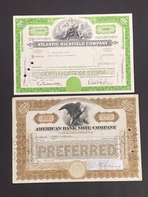 Atlantic Richfield Company & American Bank Note Co Vintage Stock Certificate