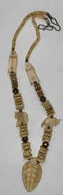 Antique African Bone Effigy Necklace