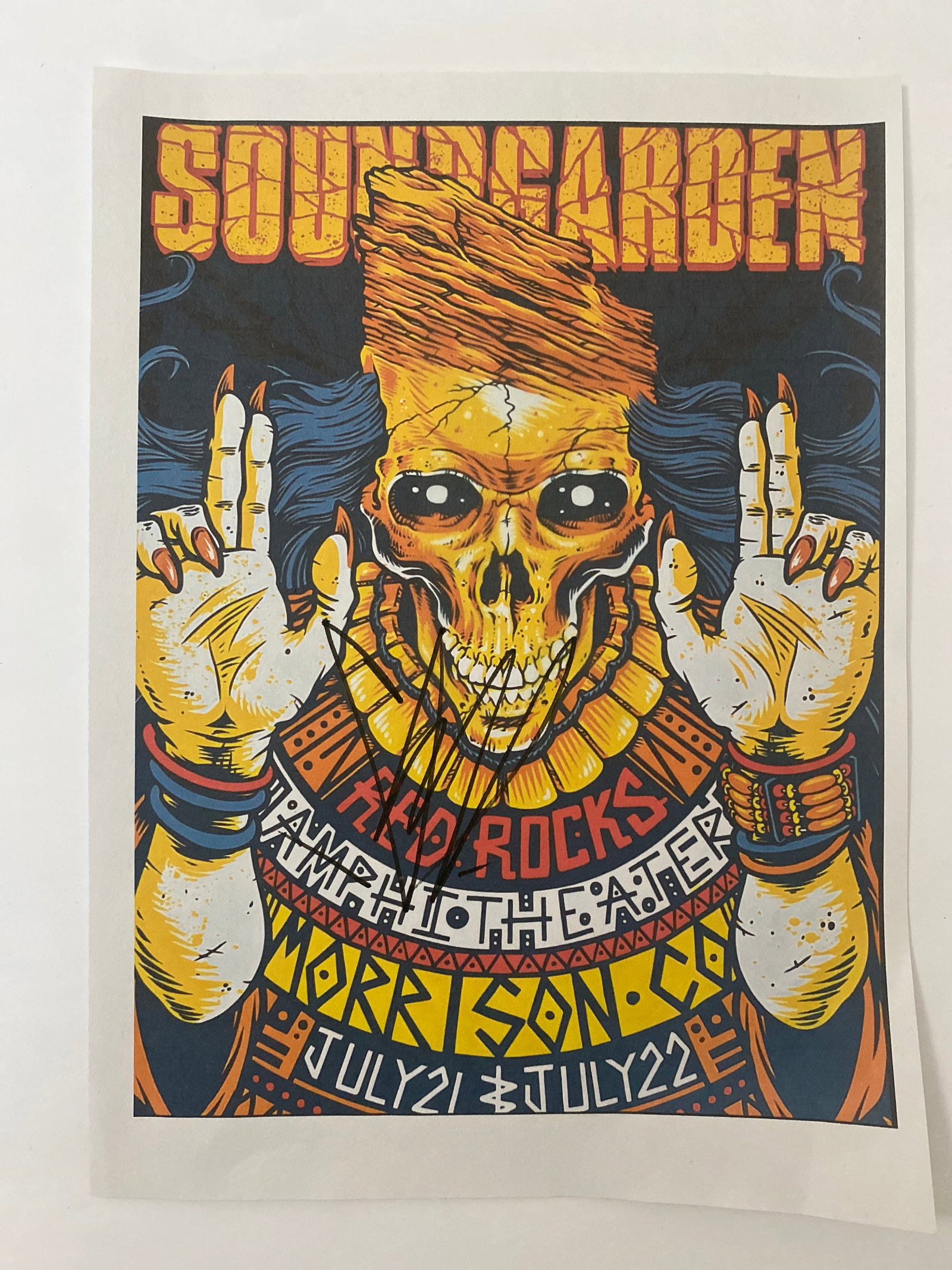 Chris Cornell Signed Soundgarden Concert Flyer: 8x11