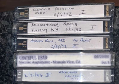 Grateful Dead 1990's Bootleg Concert Tape Lot (5)