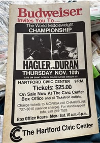Marvin Hagler & Roberto Duran Original Fight Poster