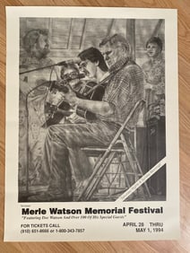 Doc Watson 1994 Merle Watson Memorial Concert Poster 1st Printing