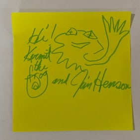 Jim Henson Autographed Drawing