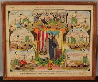 John L. Sullivan 1889 Boxing Lithograph Poster