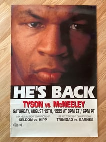 Mike Tyson "He's Back" Boxing Fight Poster 1st Printing