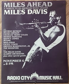 Miles Davis NYC Concert Poster 1st Printing