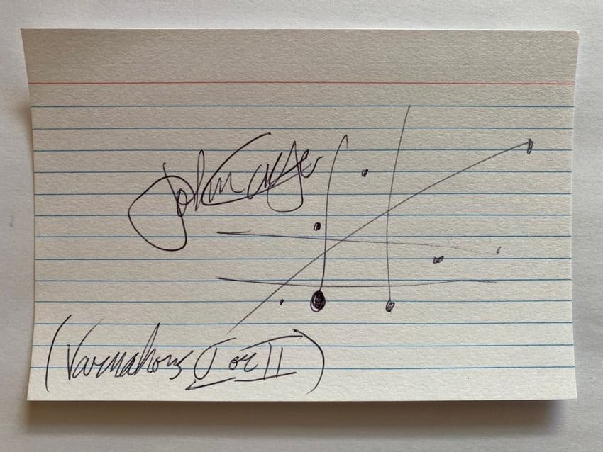 John Cage Autograph Card (1 of 1)