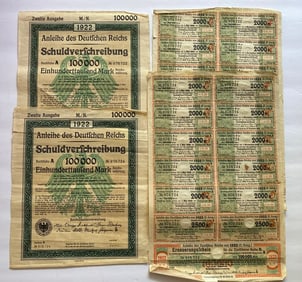 World War 1 German Bank Bonds