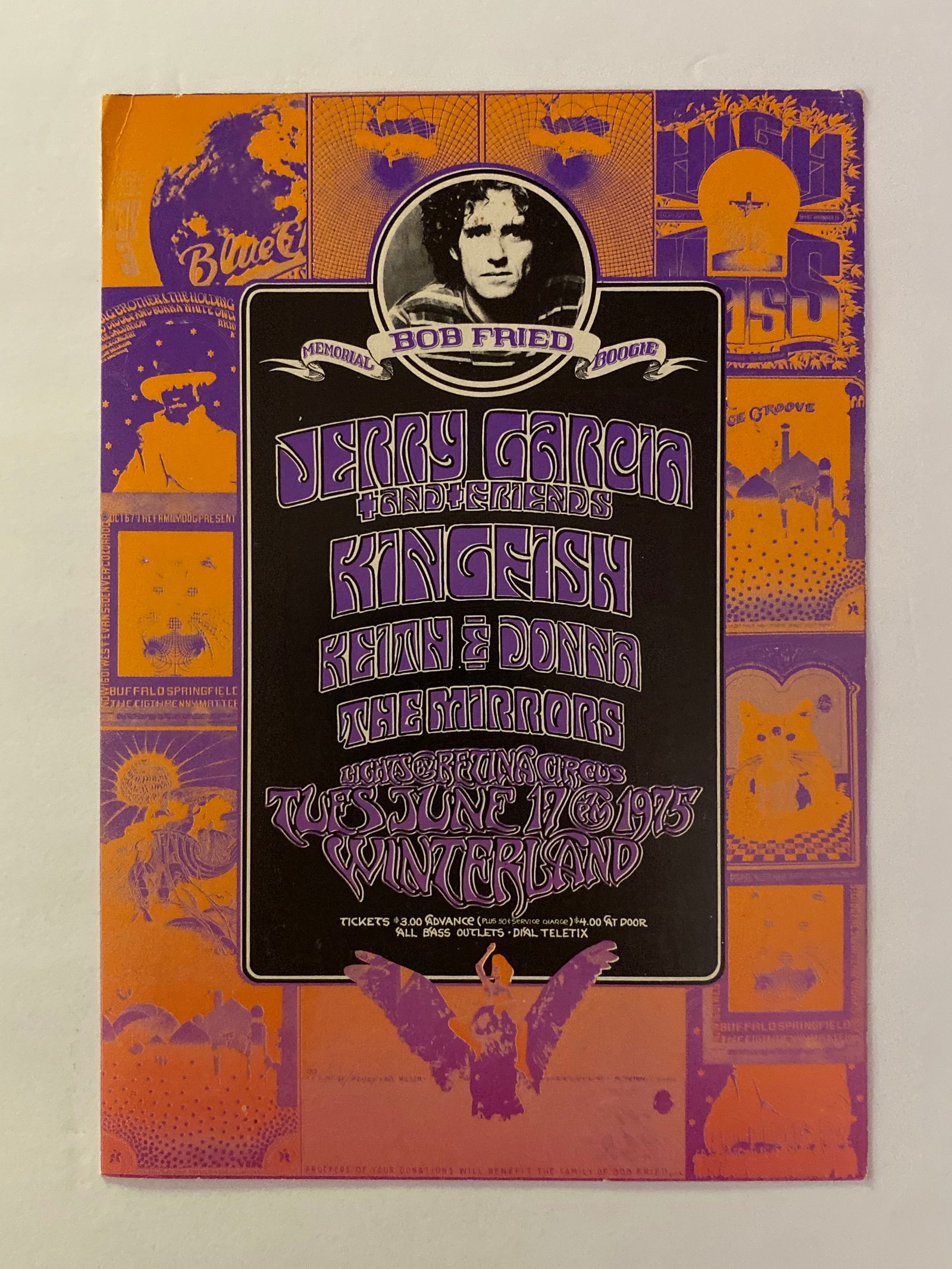 Jerry Garcia Band 1975 Bob Fried Concert Handbill (1 of 2)