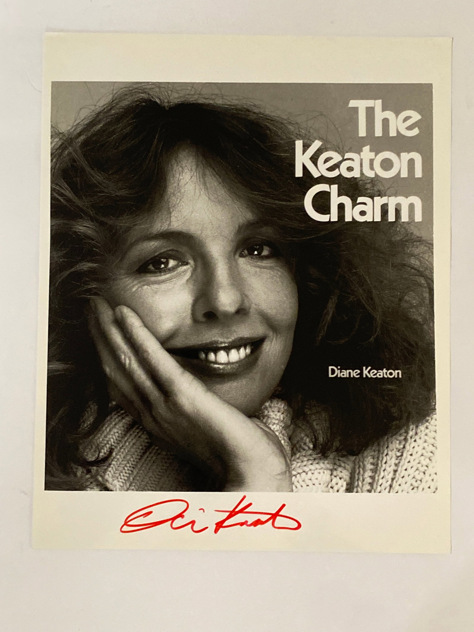 Diane Keaton Autographed Photo: Original photograph autographed by acclaimed actress Diane Keaton, best known for her iconic roles in The Godfather series, Annie Hall, and numerous other Hollywood classics. Featuring a clear, bold s