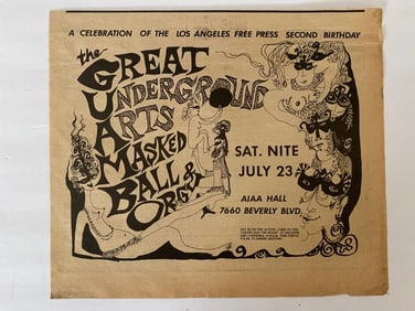 Frank Zappa and The Mothers 1966 LSD Freak Out Masked Orgy Ad Poster