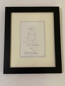 Leonard Cohen Signed Drawing
