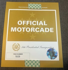 President Barack Obama 2009 Motorcade Press Pass