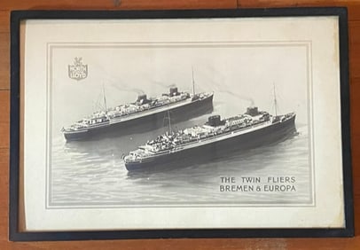 The Twin Flyers Bremen Boats Antique Photograph