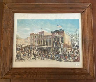 Antique Wells Fargo Bank Lithograph