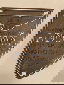 Hans Heinrich Personal Jouin Automobile Plate