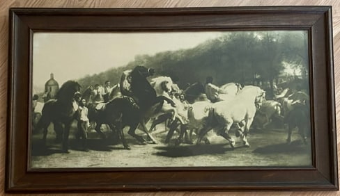 The Horse Fair Lincoln Death Bed Original 19th Century Chromolithograph