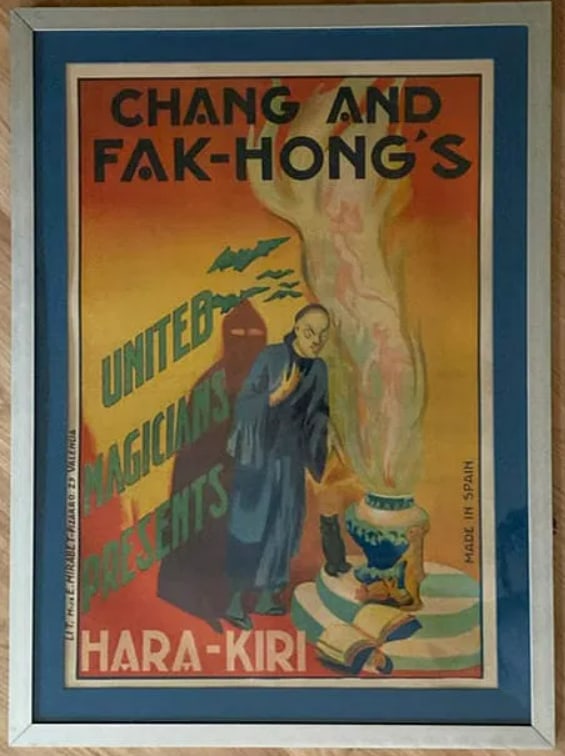Antique Chang and Fak Hong's Magician Poster: 25x17.5