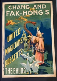 Chang & Fak Hongs 1920's Magic Show Poster 1st Printing