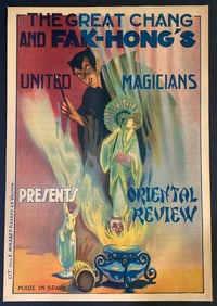 Chang & Fak Hongs 1920's Magic Show Poster 1st Printing