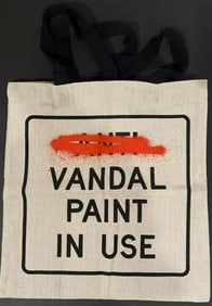 Banksy Original Exhibit Vandal Paint in Use Bag
