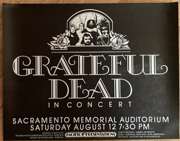 Grateful Dead 1972 Sacramento Concert Poster 1st Printing