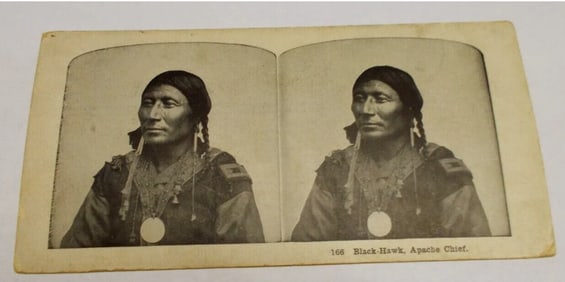 Black Hawk Apache Chief Original Stereoview Photo