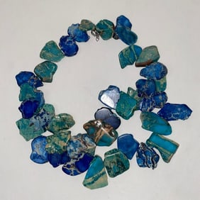 Vintage Native American Slab Turqouise Necklace