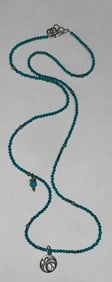 Vintage Native American Turqouise 925 Silver Necklace