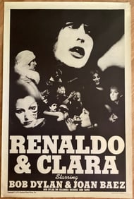 Bob Dylan & Joan Baez 1978 Renaldo & Clara Movie Poster 1st Printing