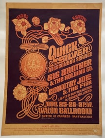 Janis Joplin Big Brother & Quicksilver 1966 Fillmore Concert Poster 1st Printing