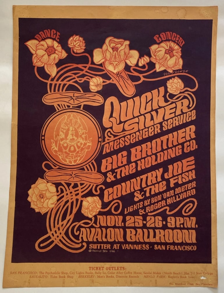 Janis Joplin Big Brother & Quicksilver 1966 Fillmore Concert Poster 1st Printing (1 of 1)