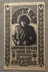 Grateful Dead 1966 Fillmore Concert Poster 1st Printing