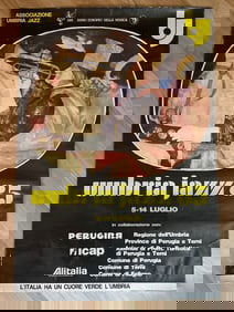 Stevie Ray Vaughn Umbria Jazz Festival 1985 Cocert Poster 1st Printing