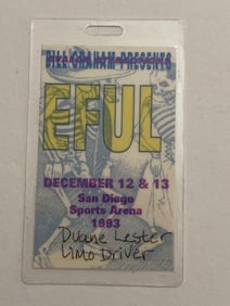 Grateful Dead 1993 Concert Backstage Pass