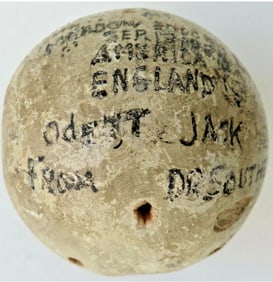 1924 USA vrs England Polo Ball Signed and Dated