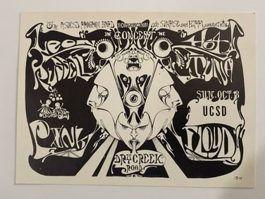 Pink Floyd Leon Russell Hot Tuna 1970 UCSD Concert Handbill