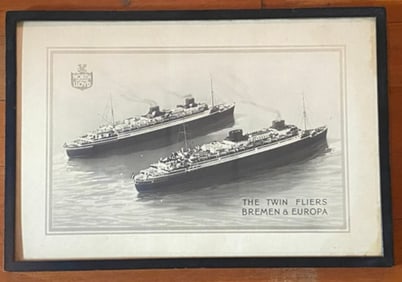 The Twin Fliers Bremen Boats Antique Photograph