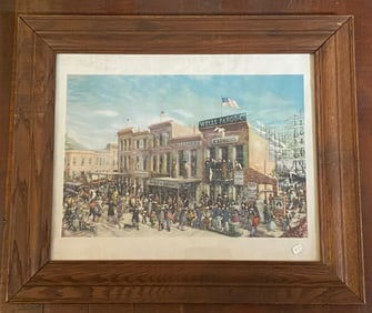 Antique Wells Fargo Bank Lithograph