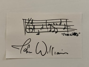 John Williams Composer Signed Index Card
