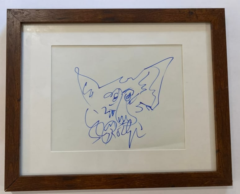 George Rodriguez Blue Dog Original Drawing: On paper. Frame measures 16x10