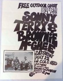 Sonny Terry & Brownie McGhee 1973 Concert Poster 1st Printing