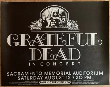 Grateful Dead 1972 Sacramento Concert Poster 1st Printing