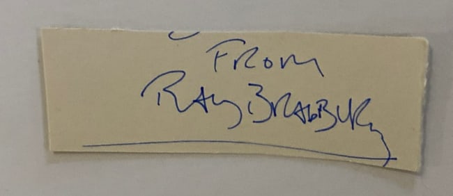 Ray Bradbury Autograph Cut Signature