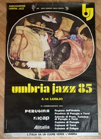 Stevie Ray Vaughn Umbria Jazz Festival 1985 Cocert Poster 1st Printing